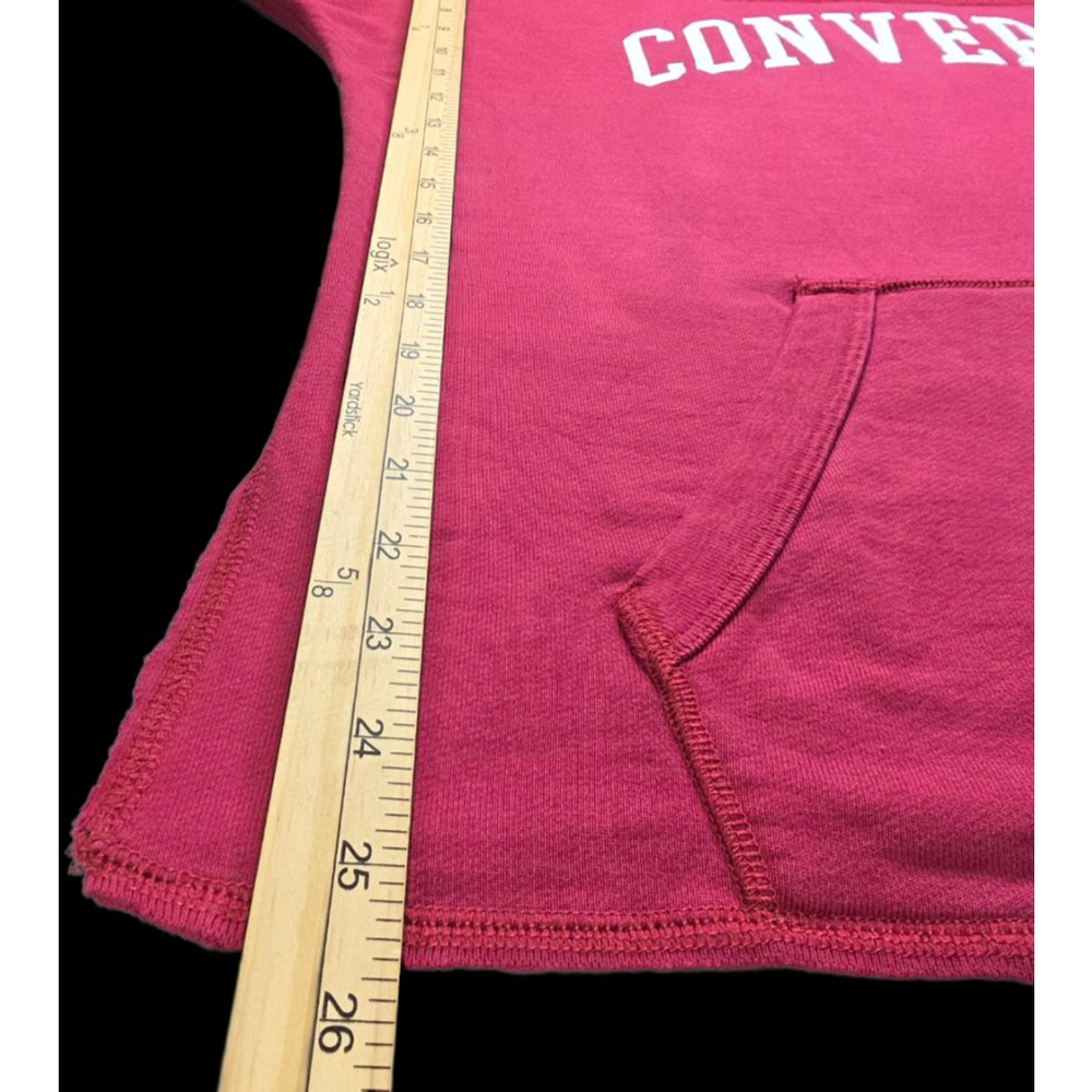 Converse Cropped Sweatshirt Red Collegiate Logo Medium Streetwear Y2K Style - Picture 4 of 8